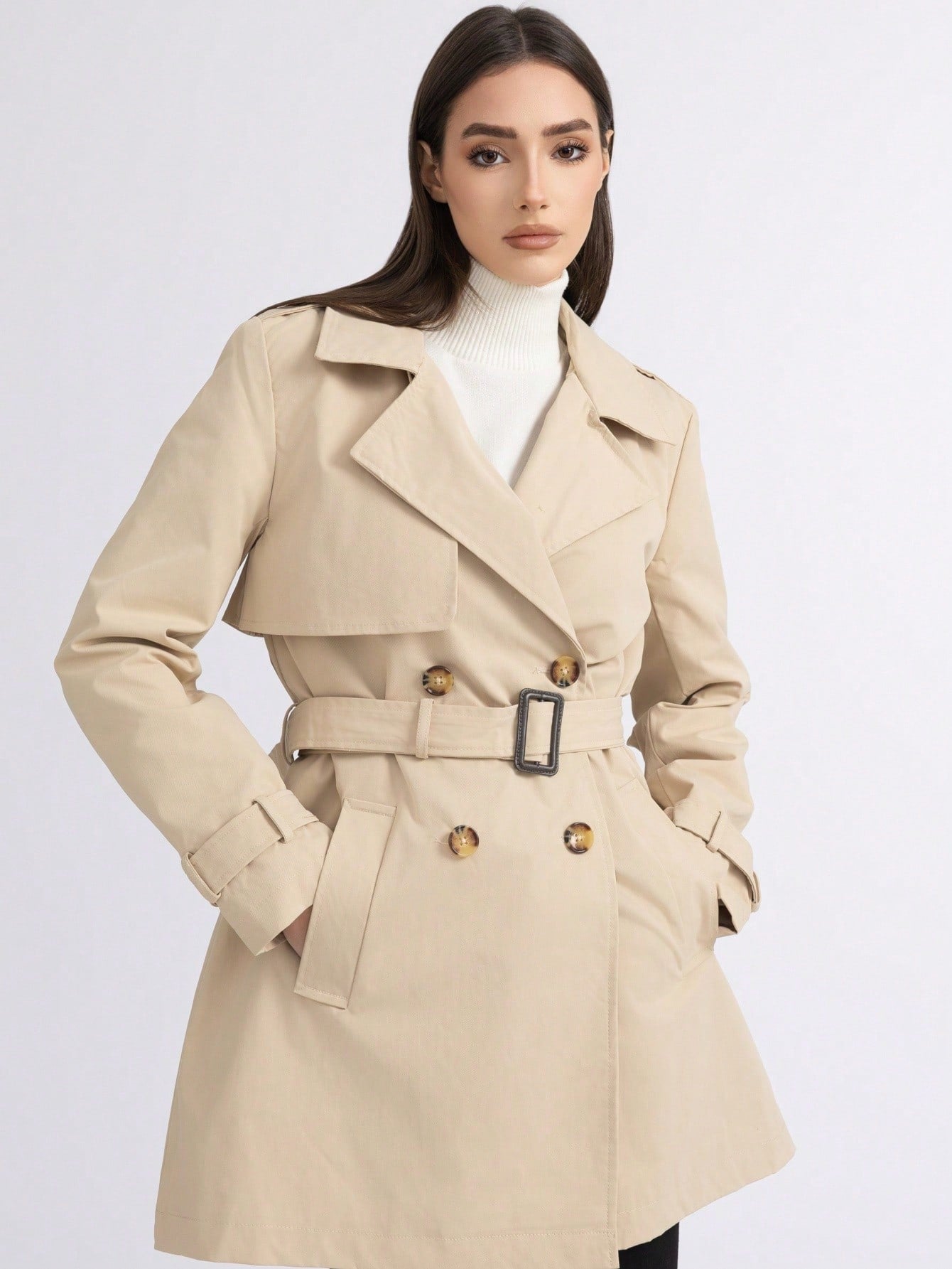 简约款中长风衣