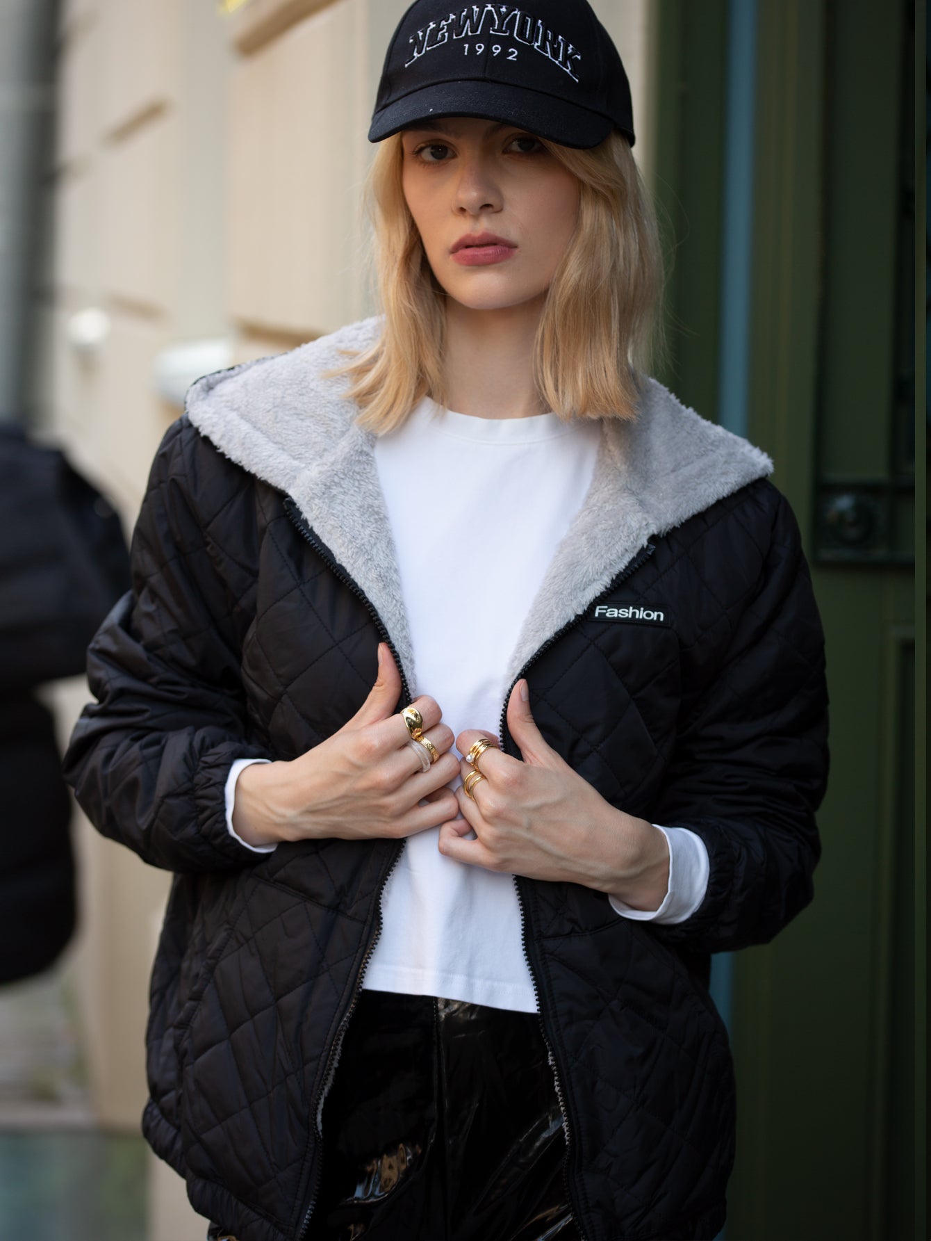 棉外套长袖杏色里