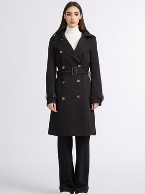 长款双排扣风衣