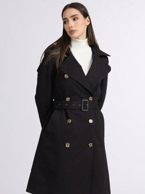 长款双排扣风衣