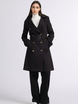 长款双排扣风衣