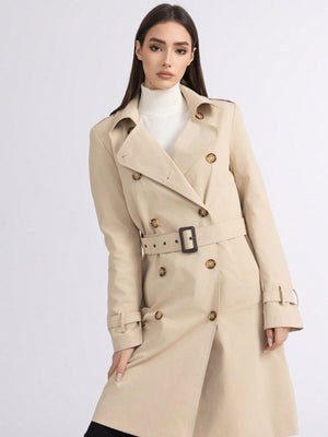 长款双排扣风衣