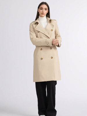 长款双排扣风衣