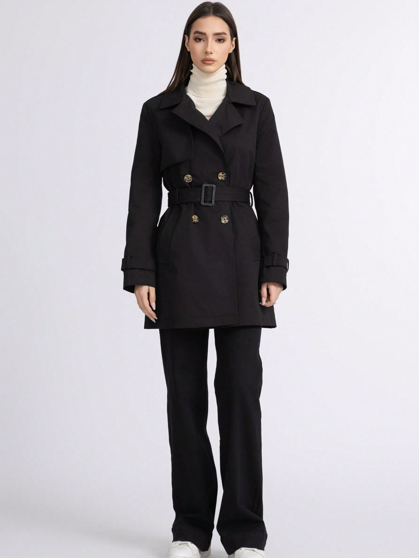 简约款中长风衣