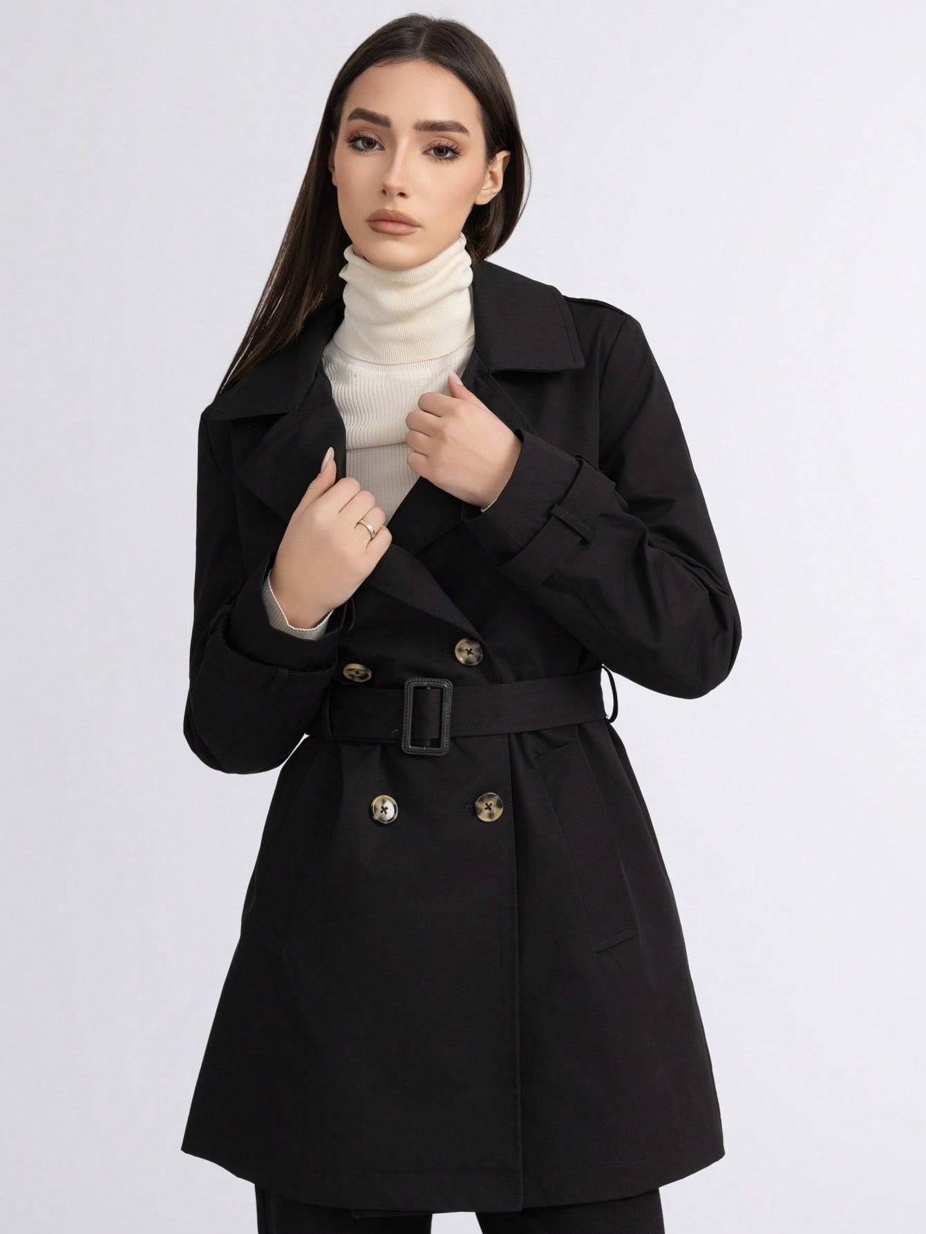 简约款中长风衣