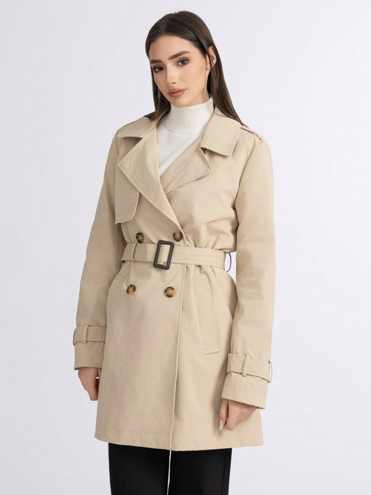 简约款中长风衣