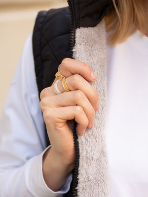 无袖裥棉马夹黑色