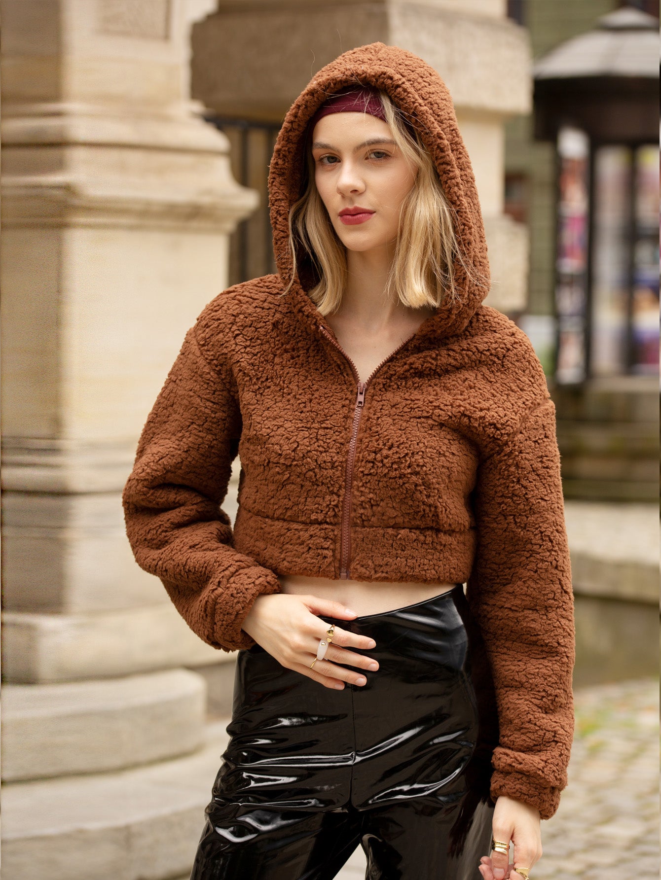 毛毛装上衣短装