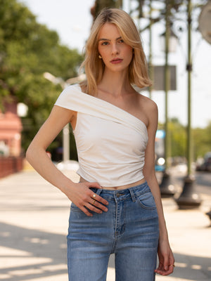 AEF-0011 白色露肩上衣