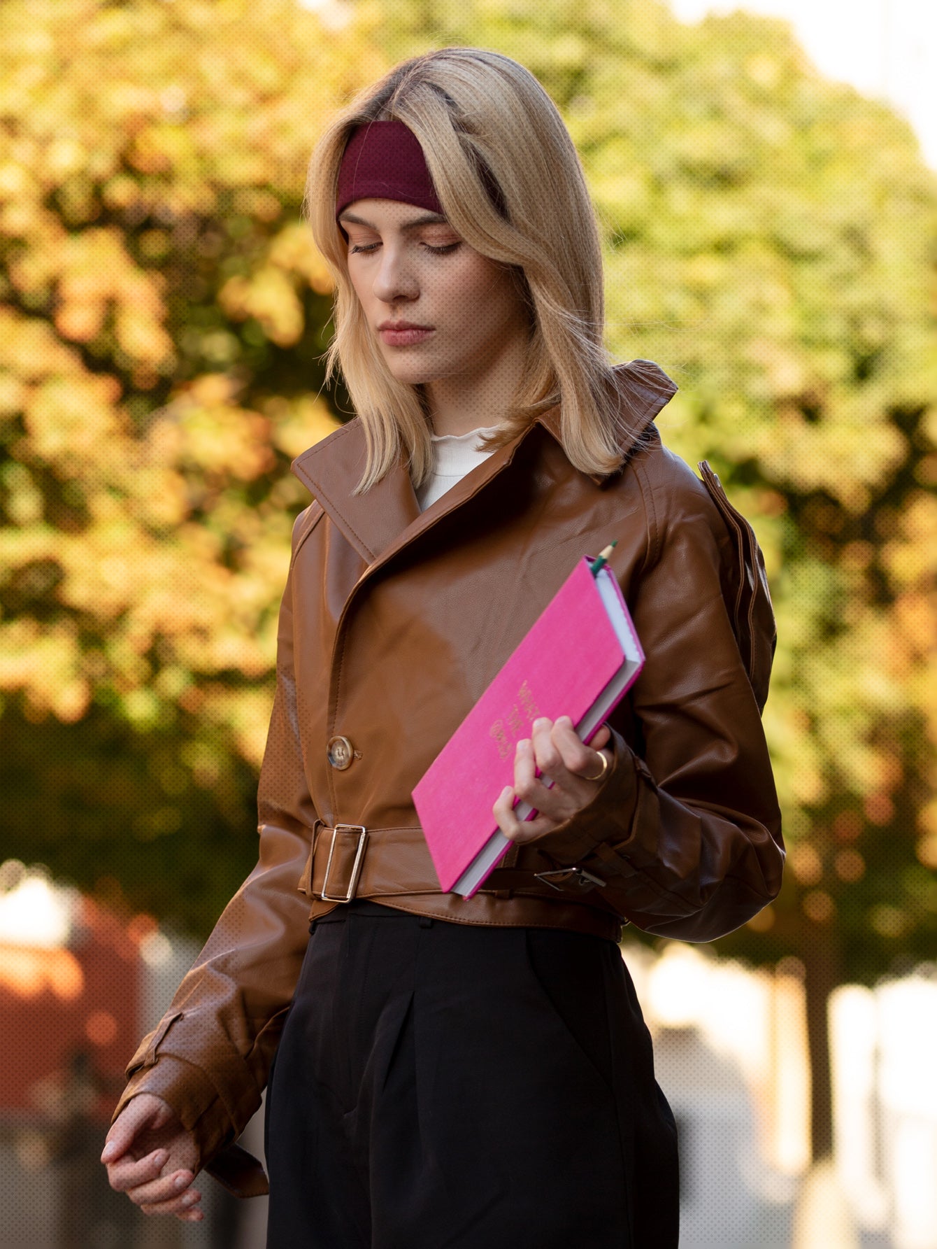 短款皮质机车夹克