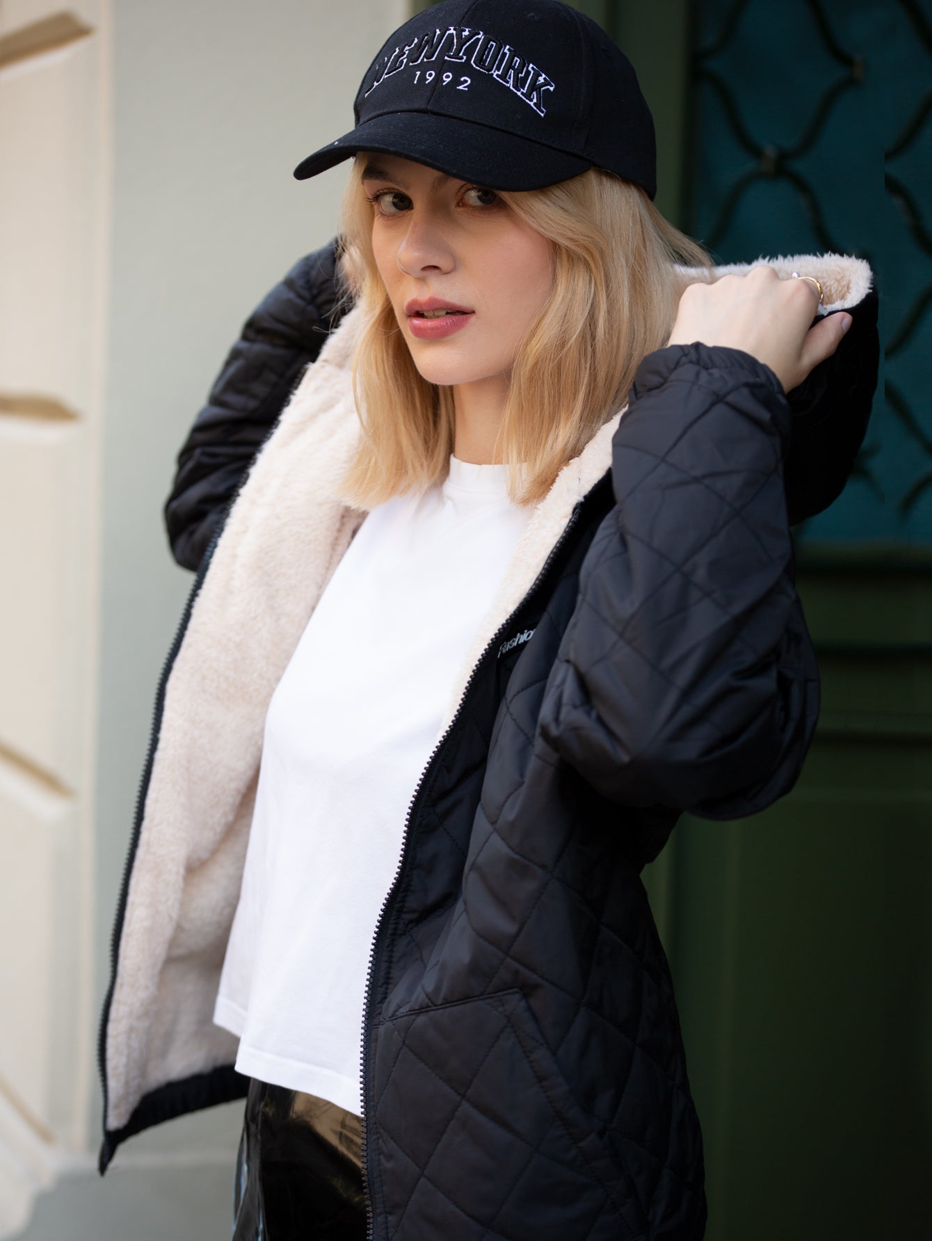 棉外套长袖杏色里