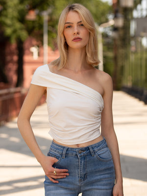 AEF-0011 白色露肩上衣