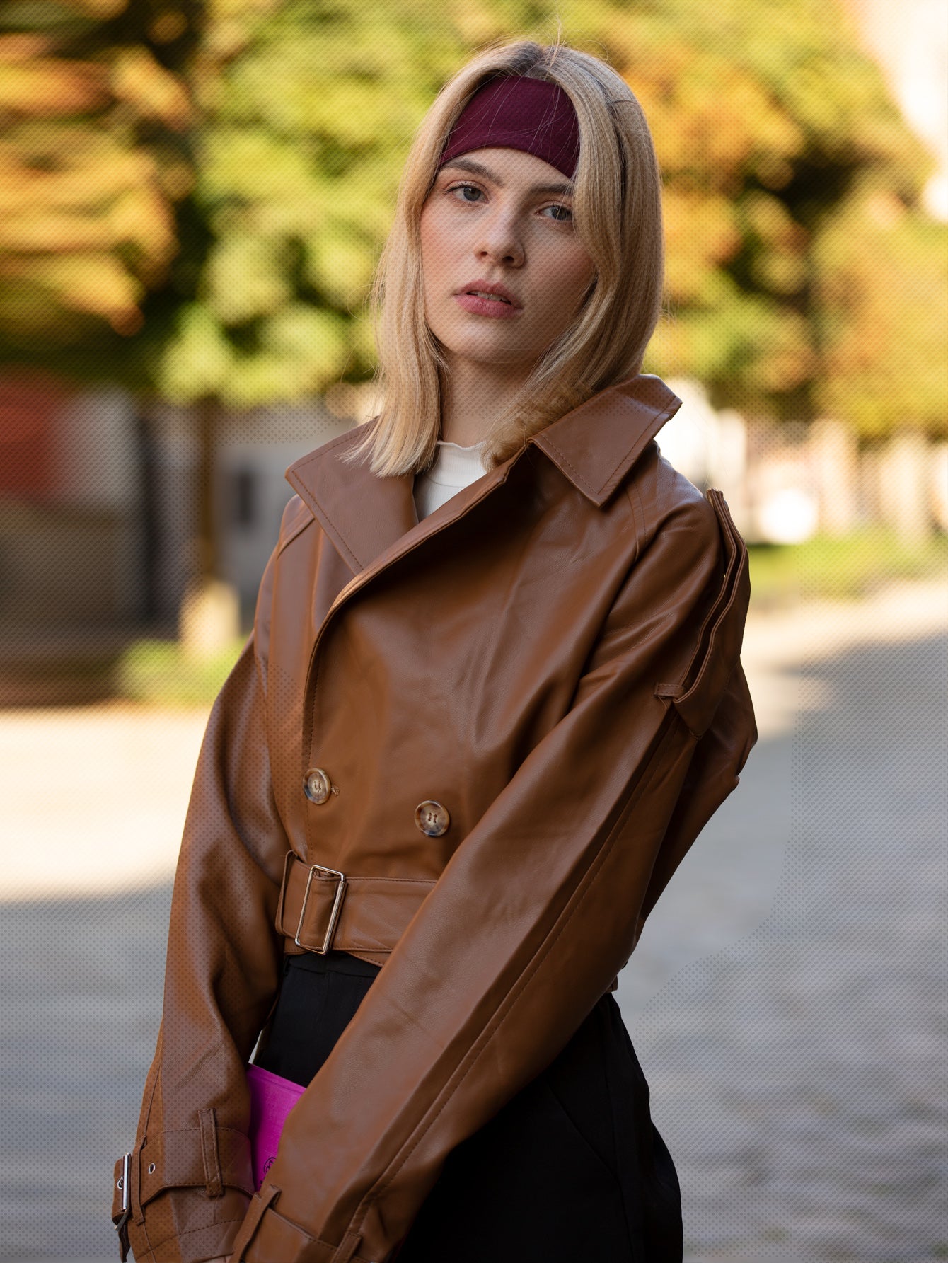 短款皮质机车夹克