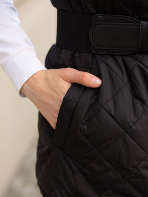 无袖裥棉马夹黑色