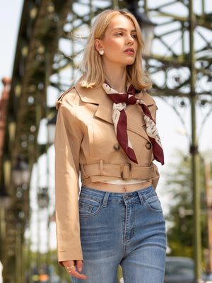 DF7905-2棕色短款夹克