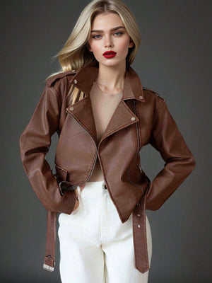 纽扣腰带女士风衣中长款翻领外套