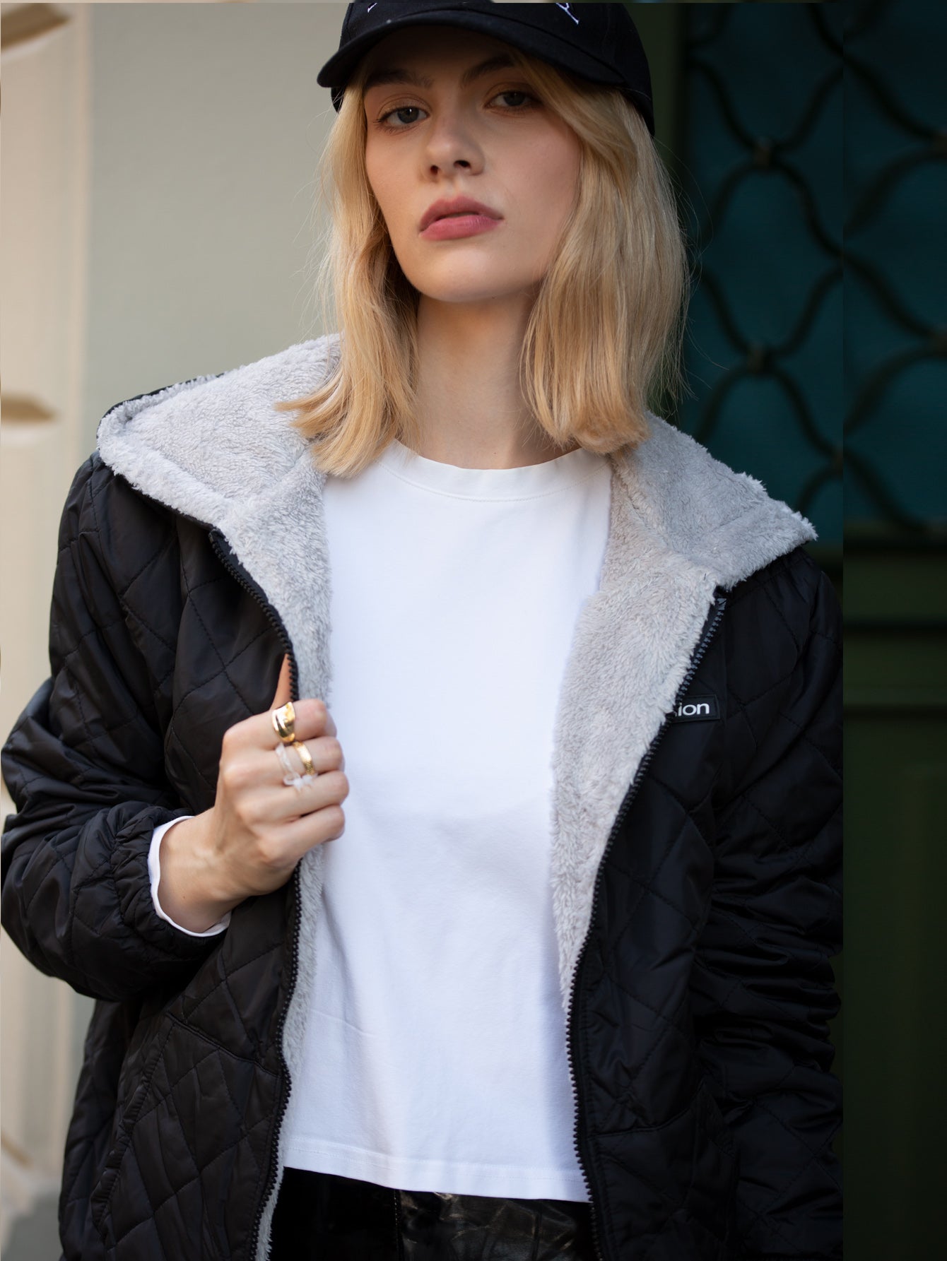 棉外套长袖杏色里