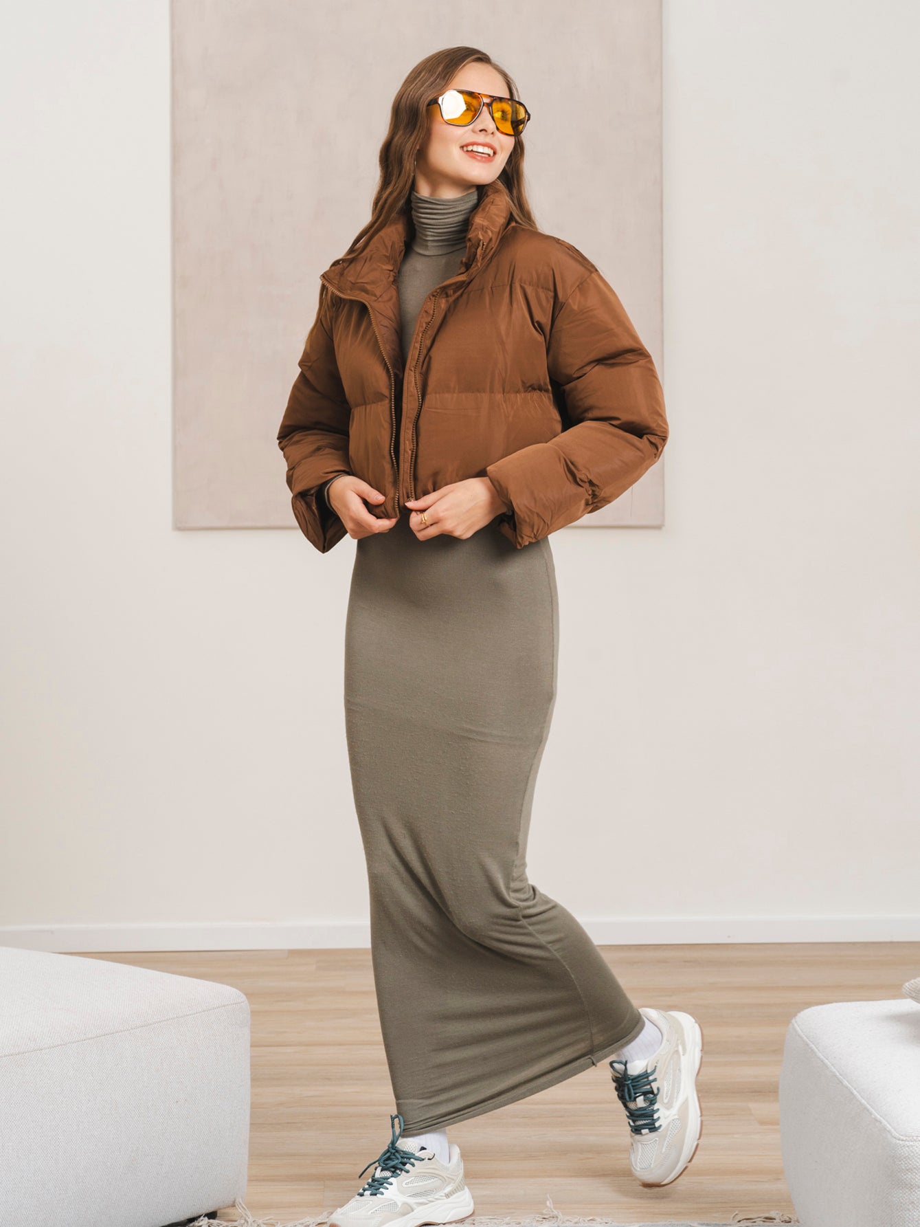 MY0403短款面包服咖色