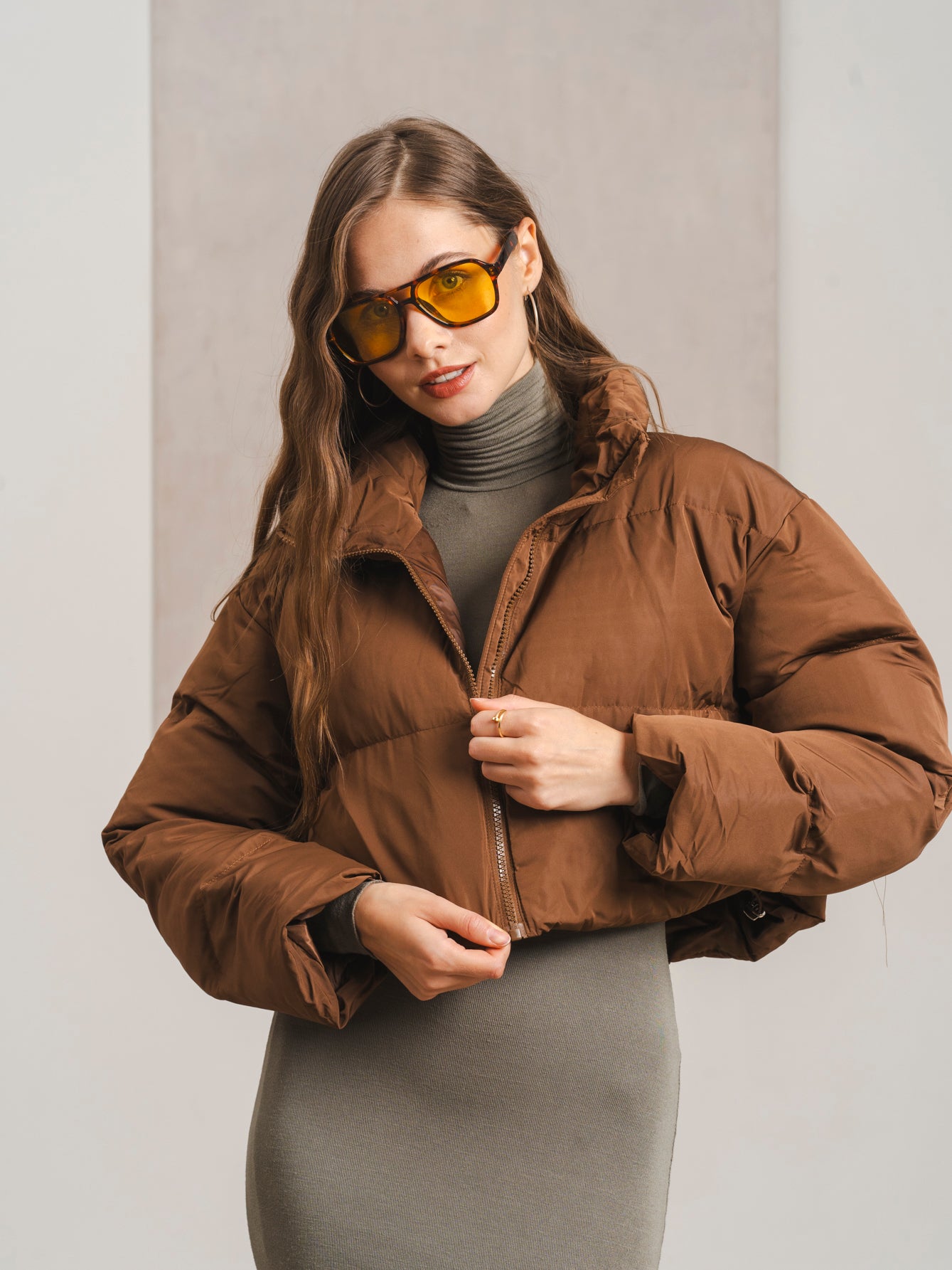 MY0403短款面包服咖色