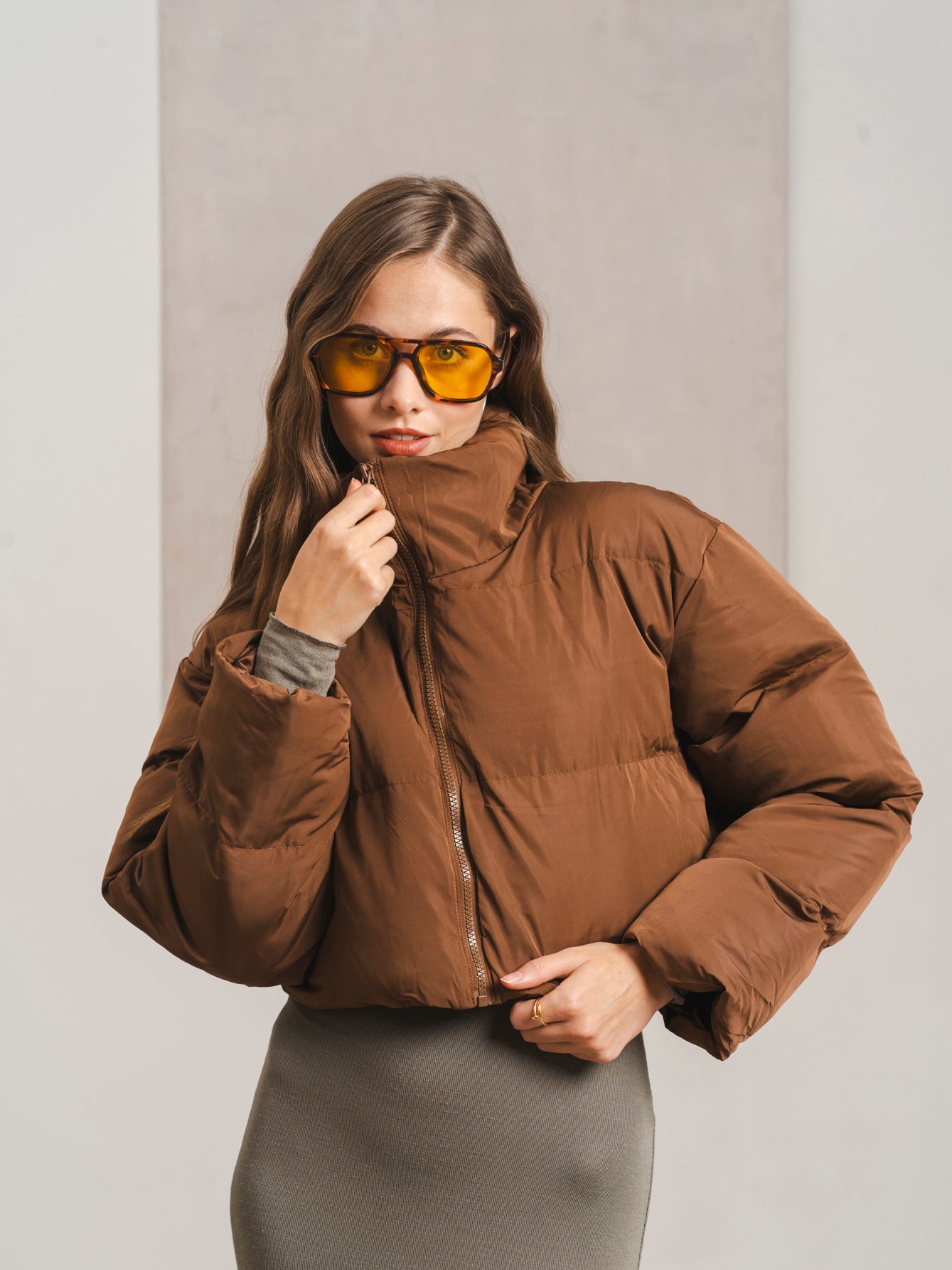 MY0403短款面包服咖色