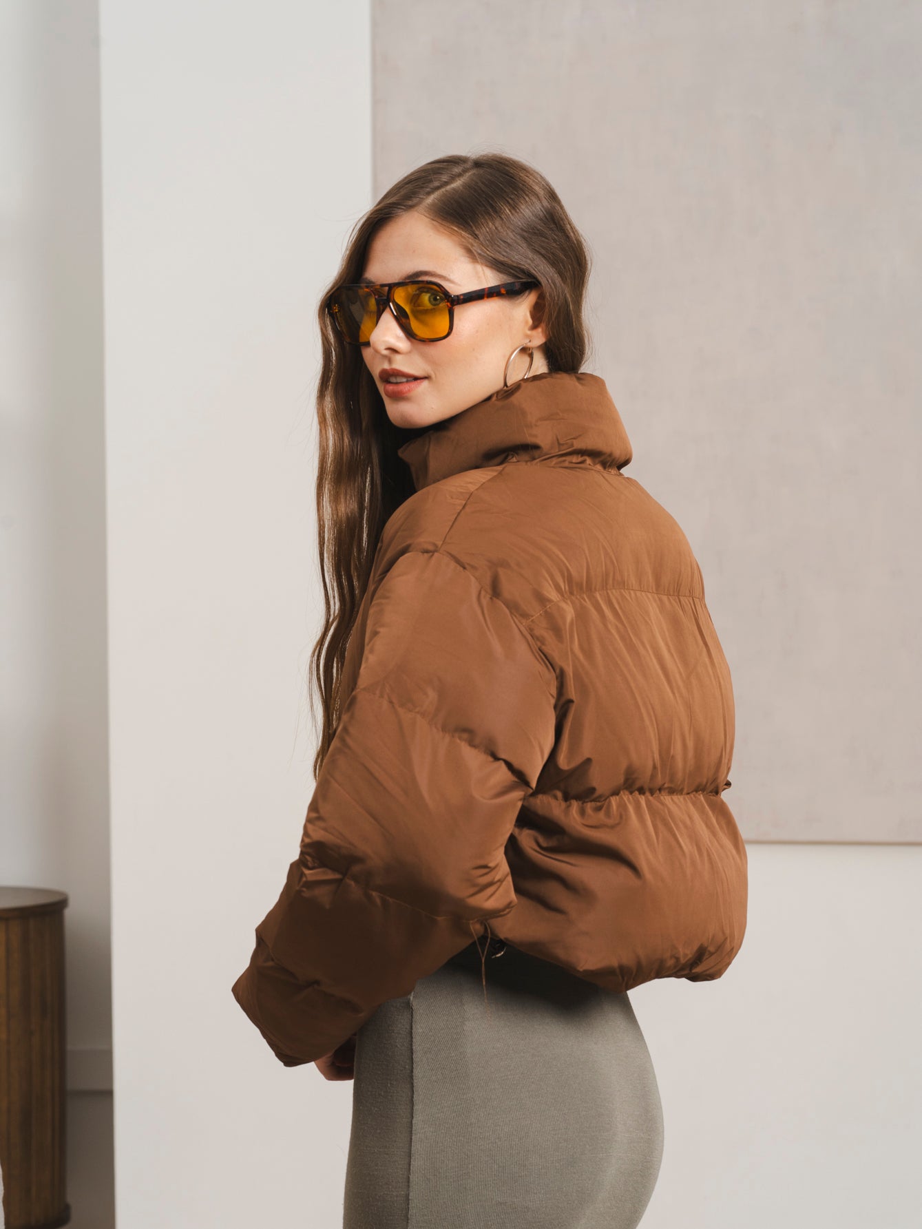 MY0403短款面包服咖色