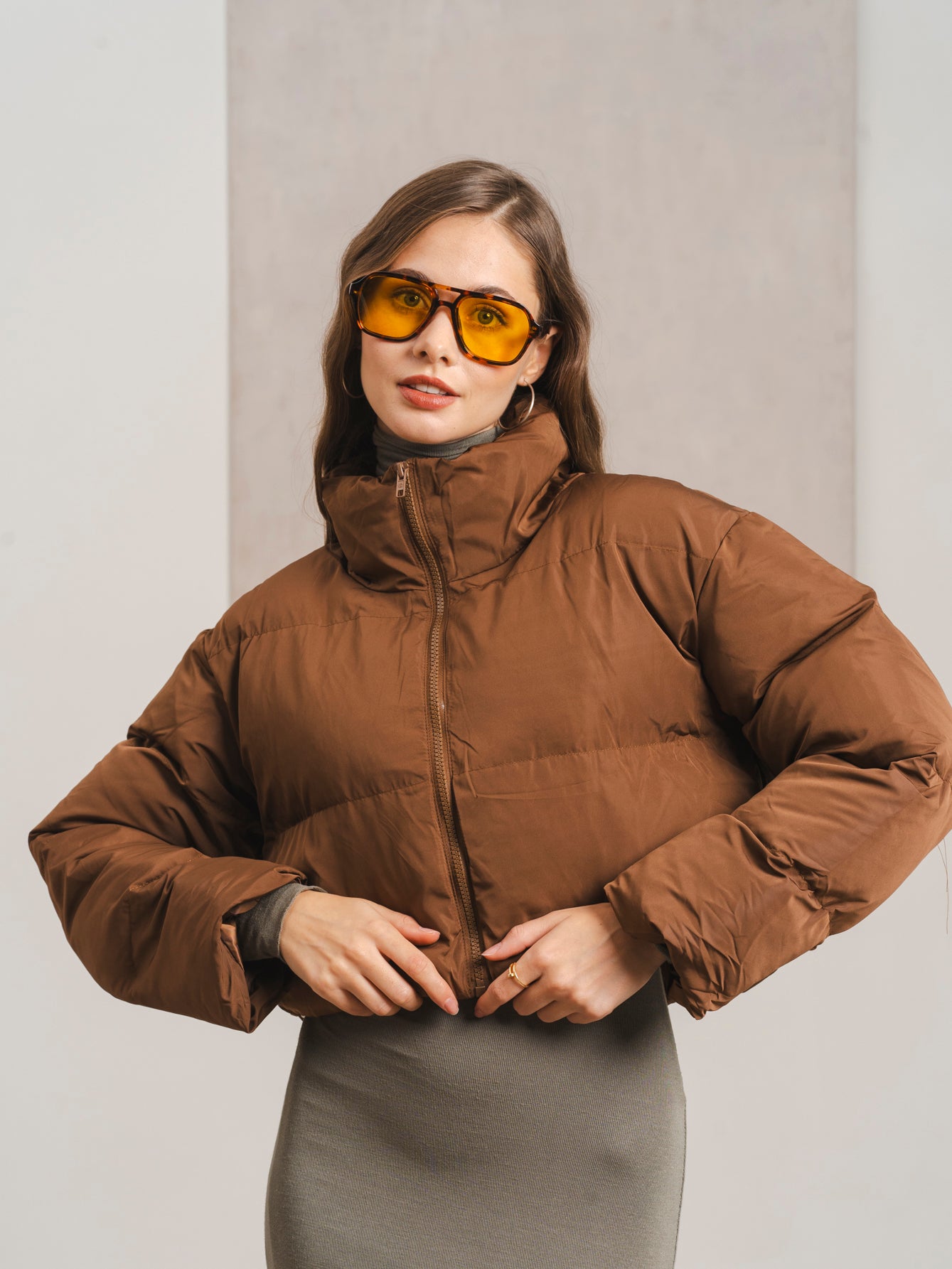 MY0403短款面包服咖色