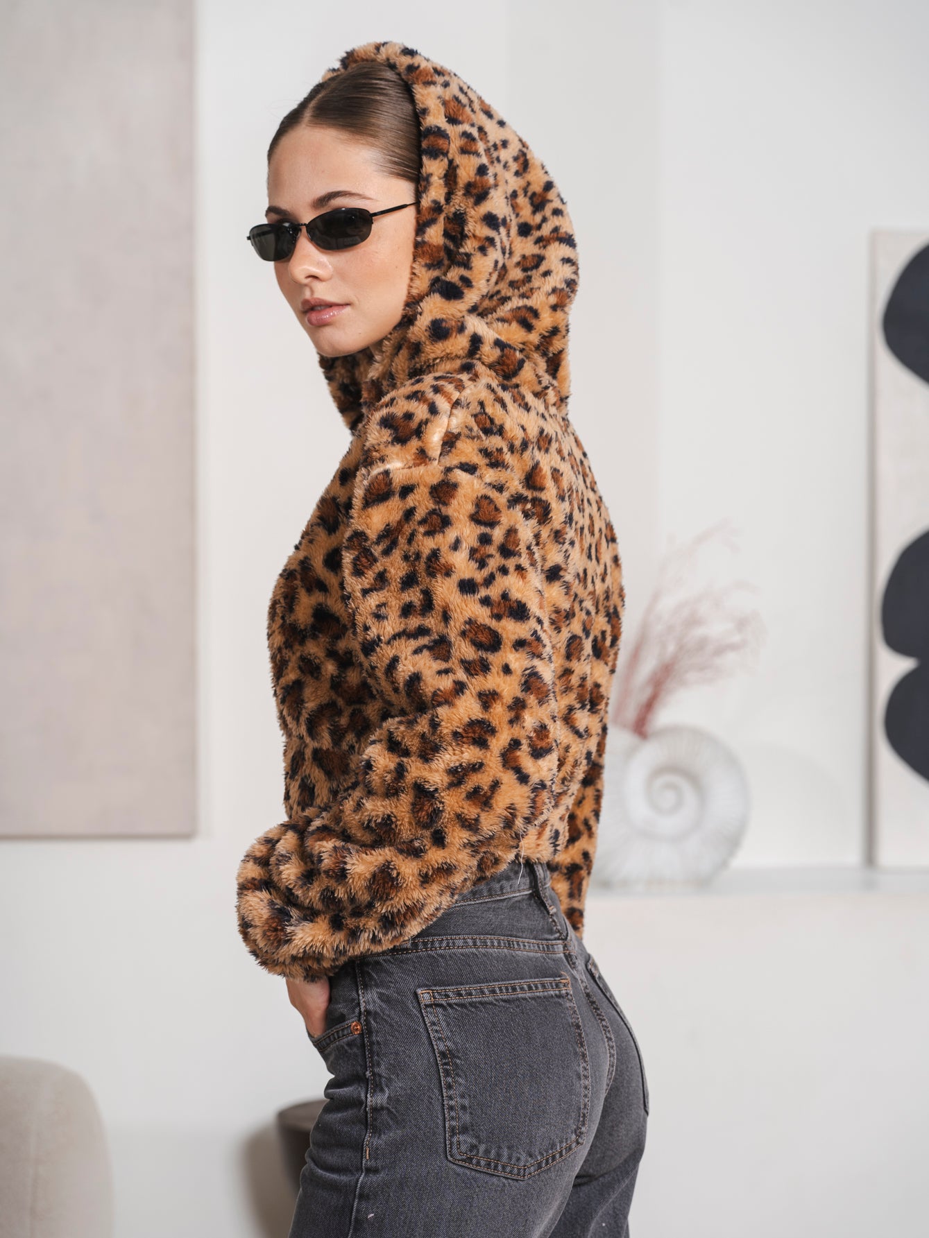 豹纹毛外套