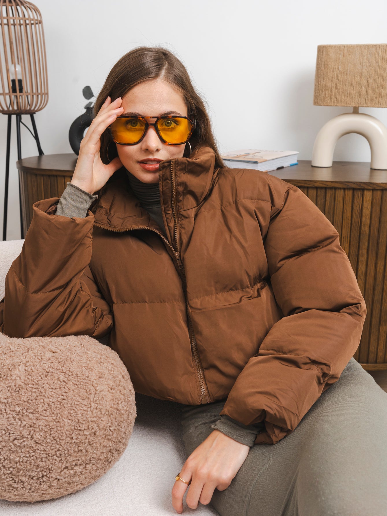 MY0403短款面包服咖色