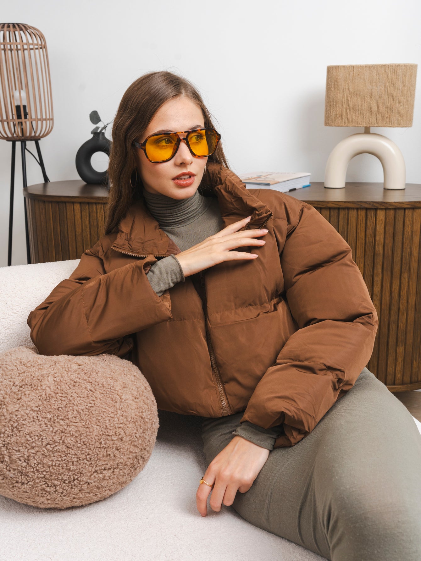 MY0403短款面包服咖色