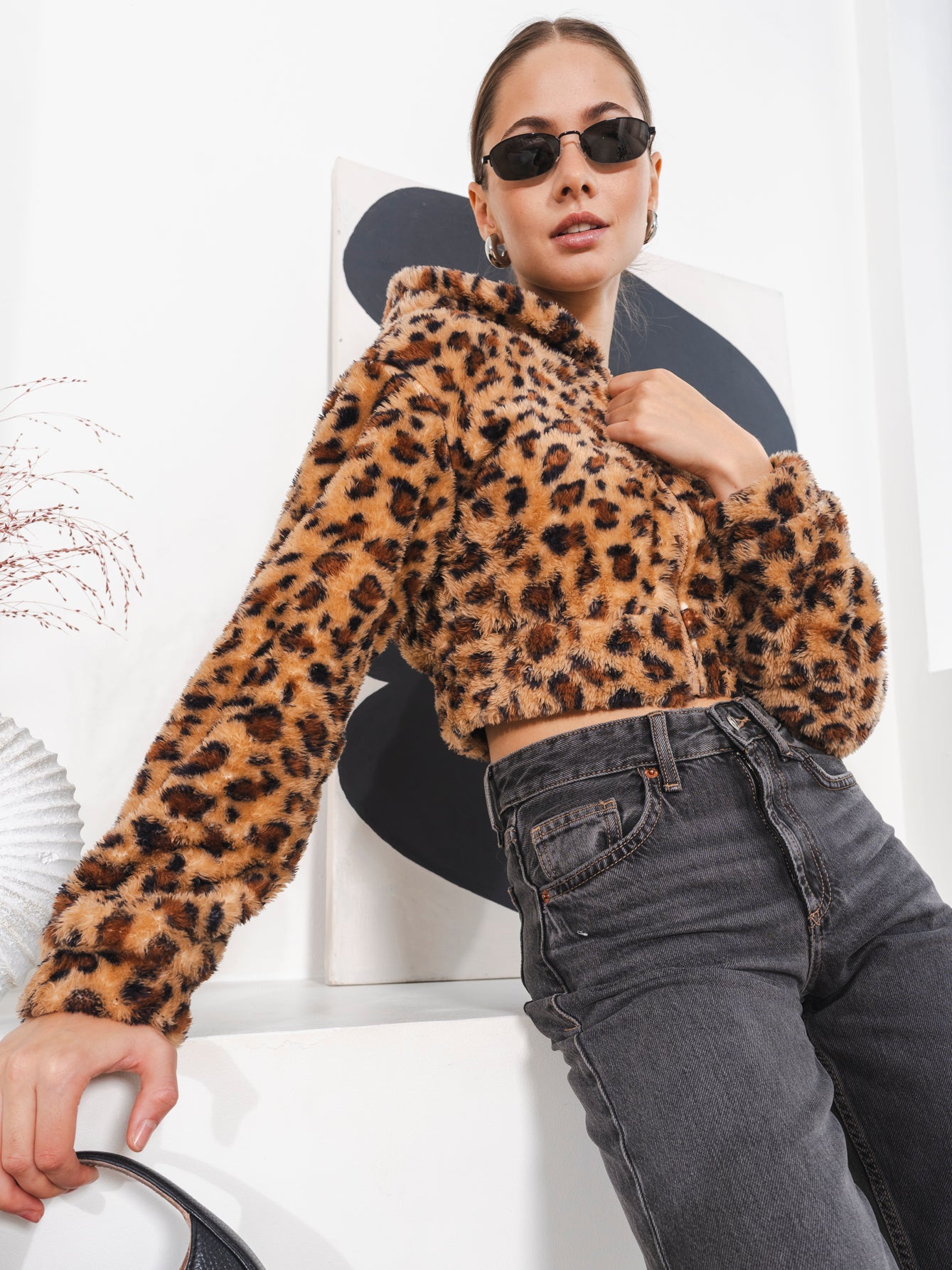 豹纹毛外套