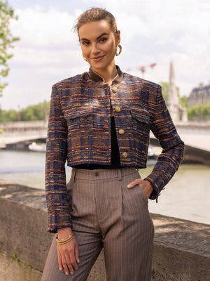 V2335D小香风粗花呢短外套