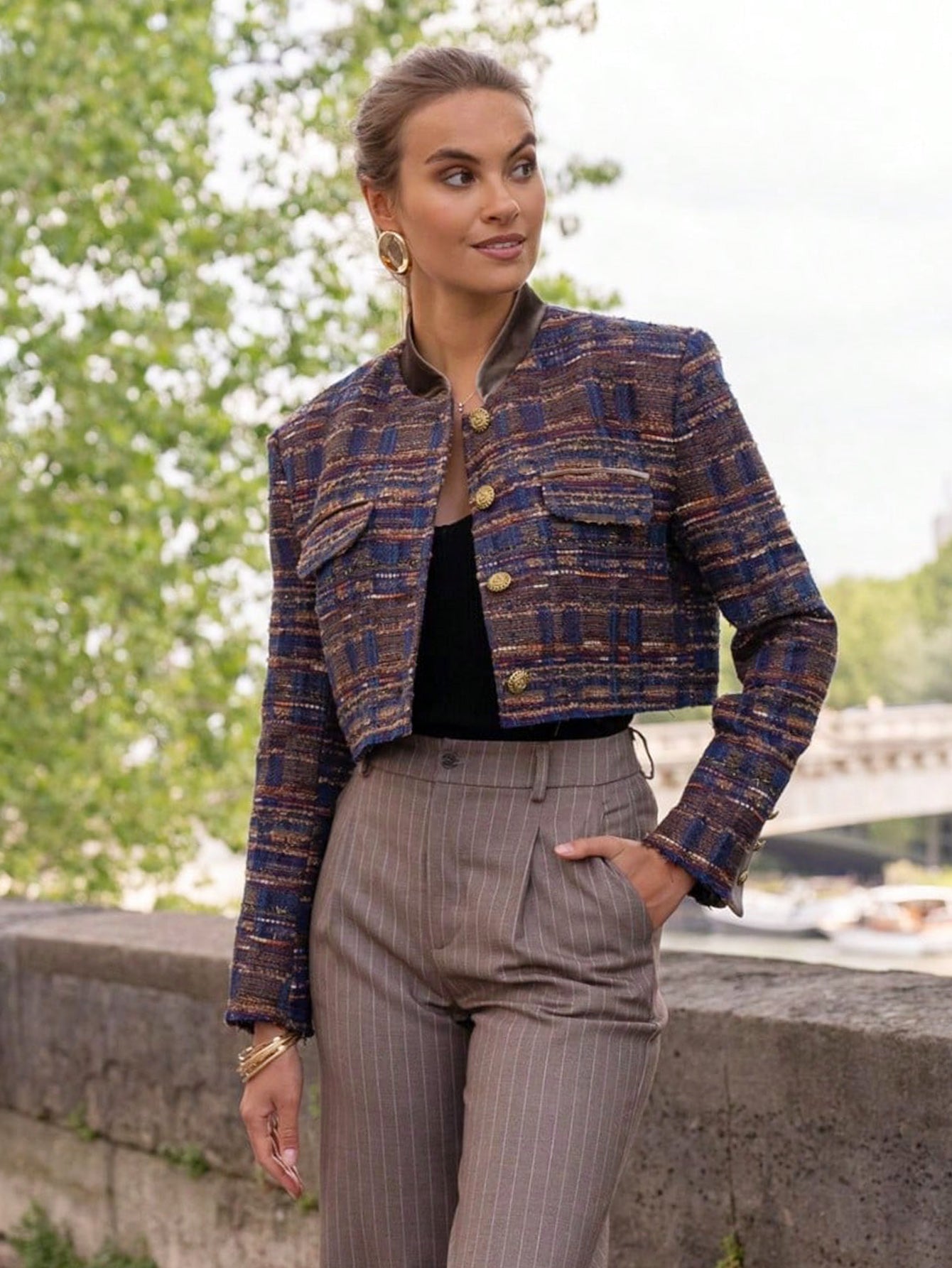 V2335D小香风粗花呢短外套