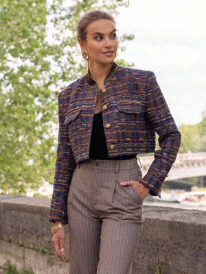 V2335D小香风粗花呢短外套