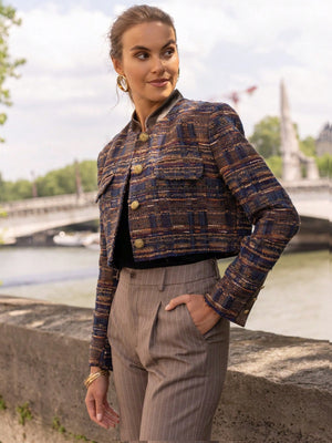 V2335D小香风粗花呢短外套