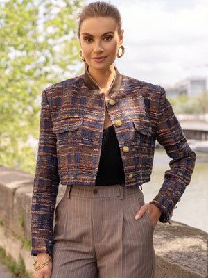 V2335D小香风粗花呢短外套