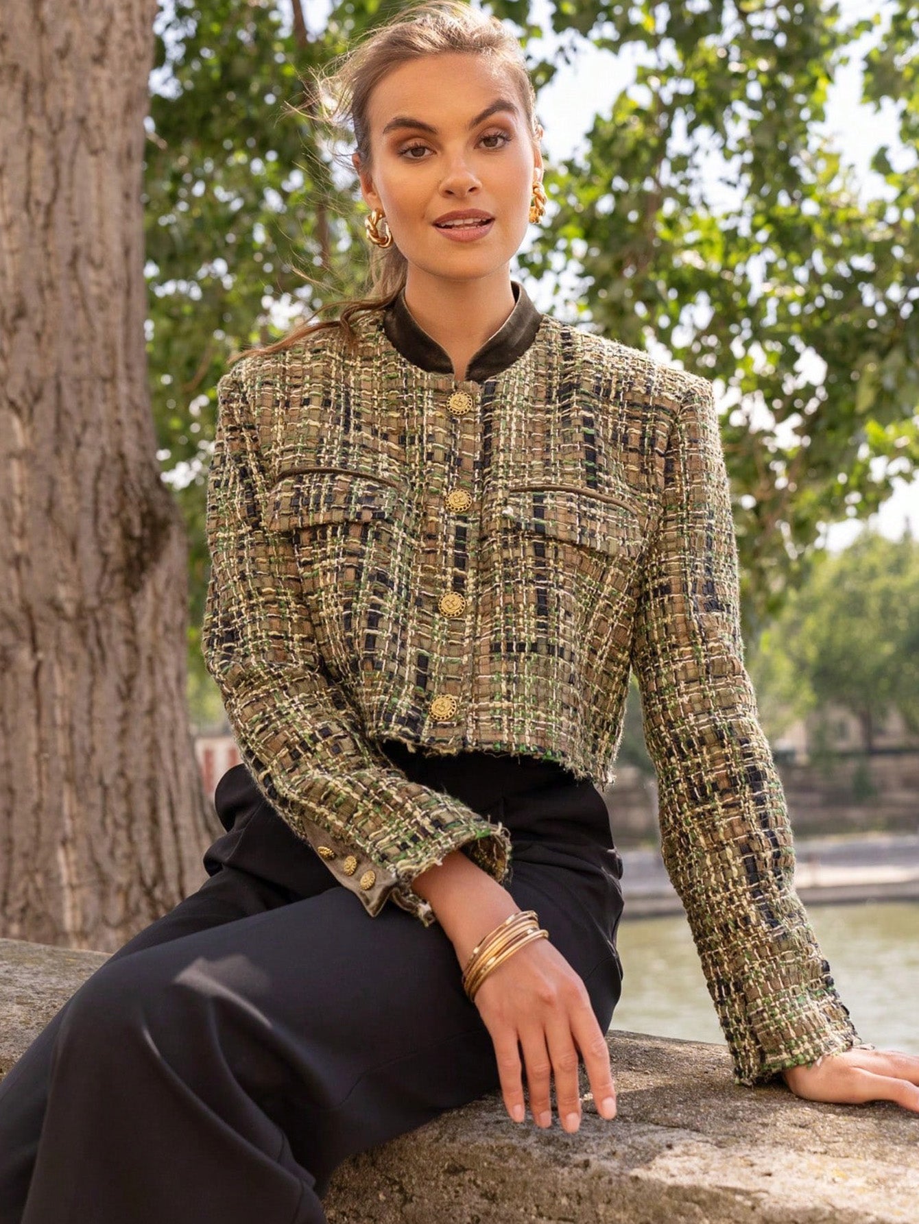 V2335D小香风粗花呢短外套