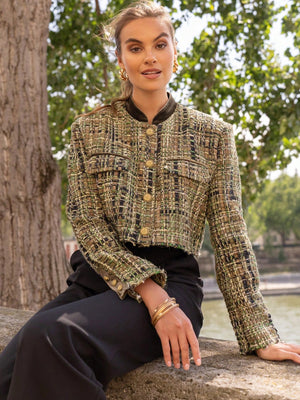 V2335D小香风粗花呢短外套