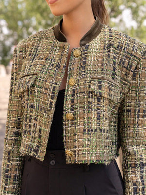 V2335D小香风粗花呢短外套