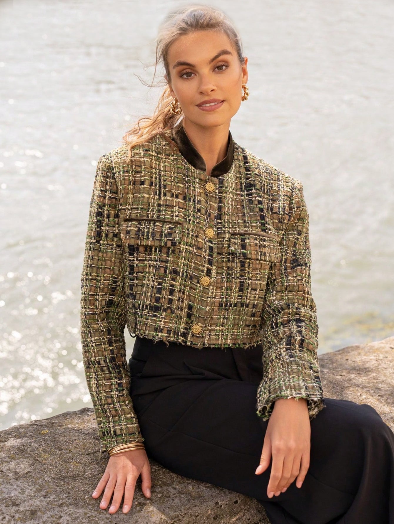 V2335D小香风粗花呢短外套